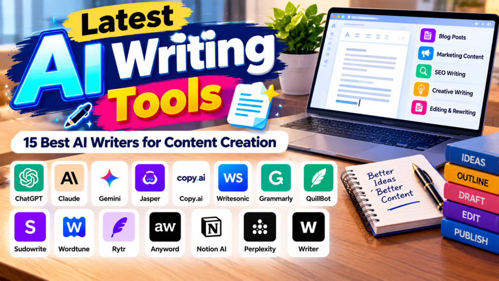 Latest AI Writing Tools: 15 Best AI Writers